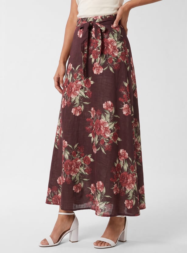 Women Floral Print A-Line Skirt