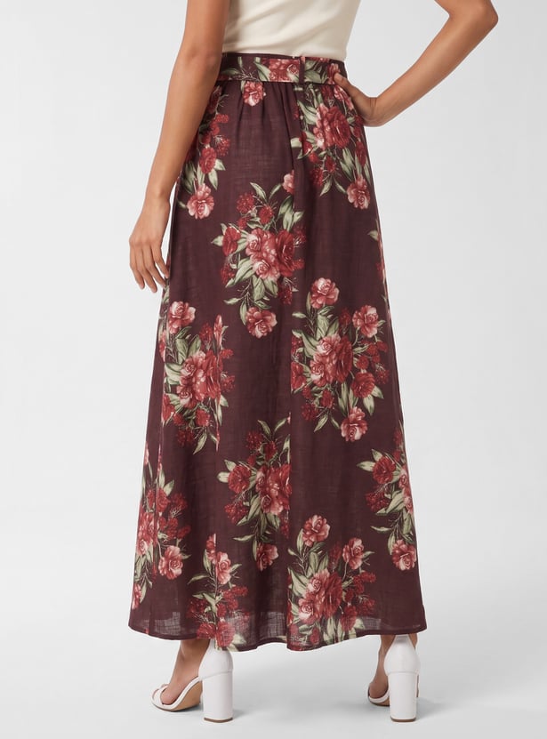 Women Floral Print A-Line Skirt