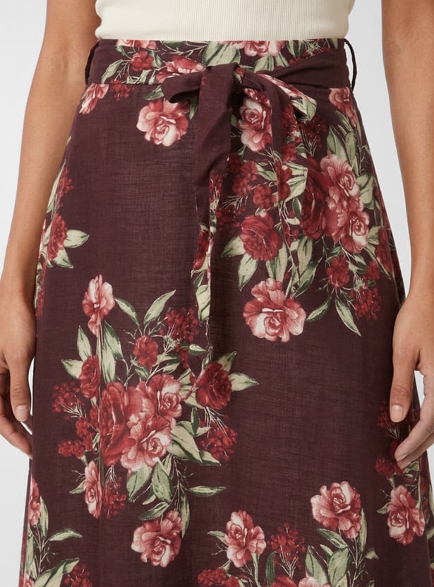 Women Floral Print A-Line Skirt