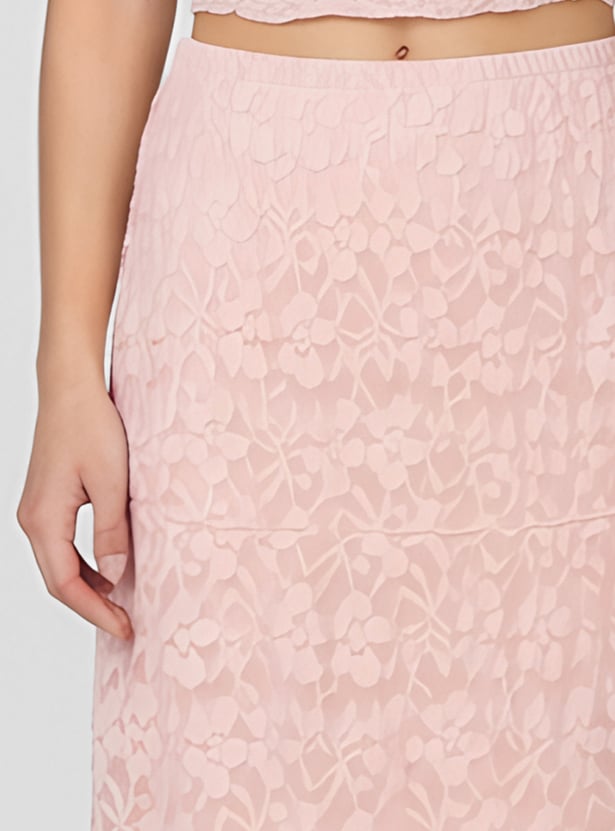 URB_N Women Lace Tiered Skirt