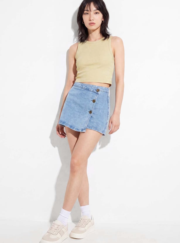 URB_N Women Solid Crop Top