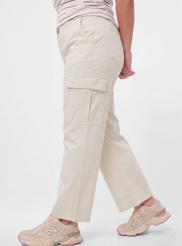 Women High-Rise Cargo Jeans