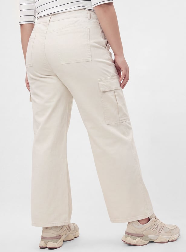 Women High-Rise Cargo Jeans