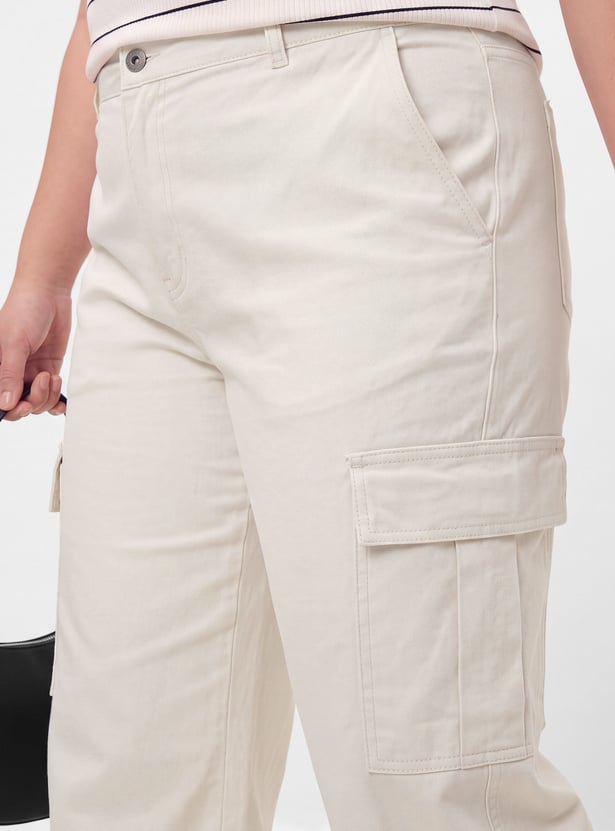 Women High-Rise Cargo Jeans