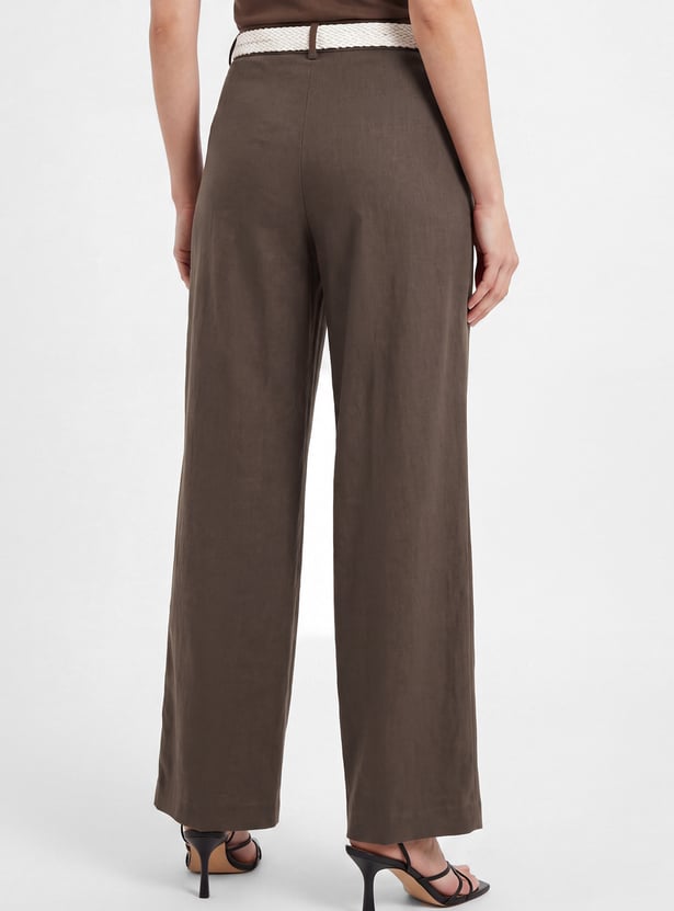 Women Solid Wide-Leg Pants