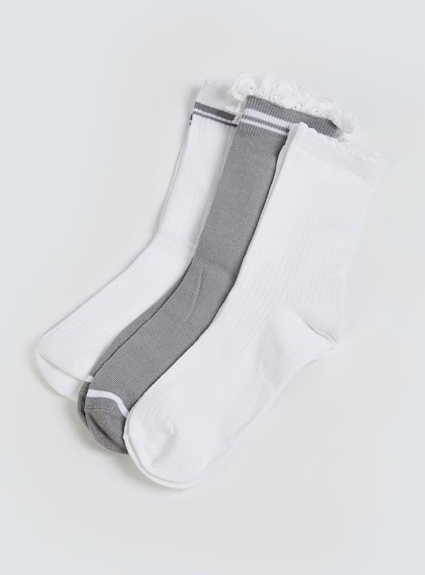 Women Assorted Crew Length Socks - Pack of 3