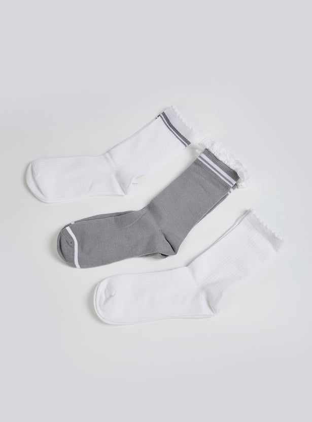Women Assorted Crew Length Socks - Pack of 3