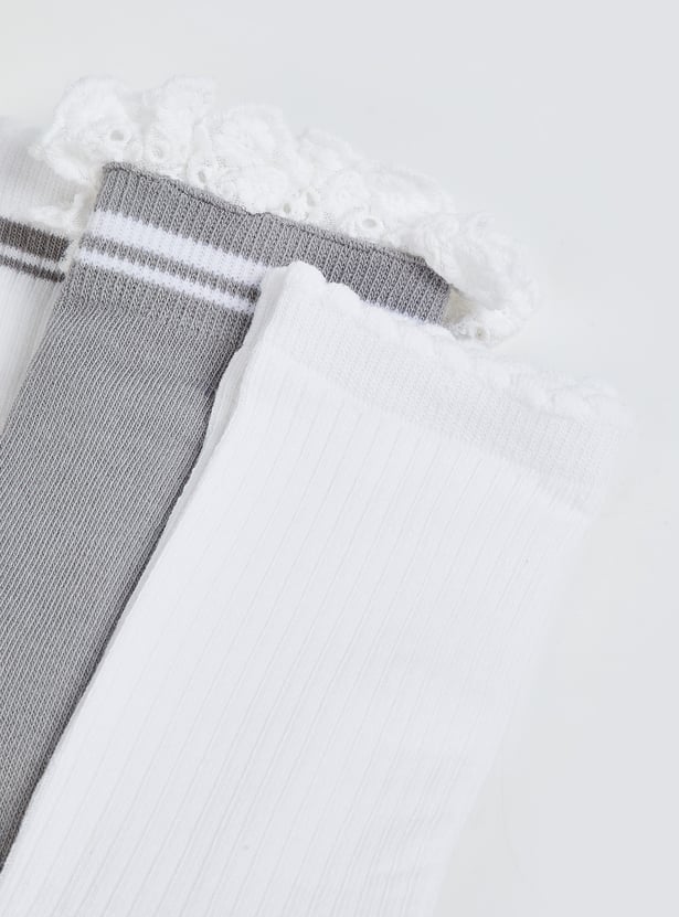 Women Assorted Crew Length Socks - Pack of 3