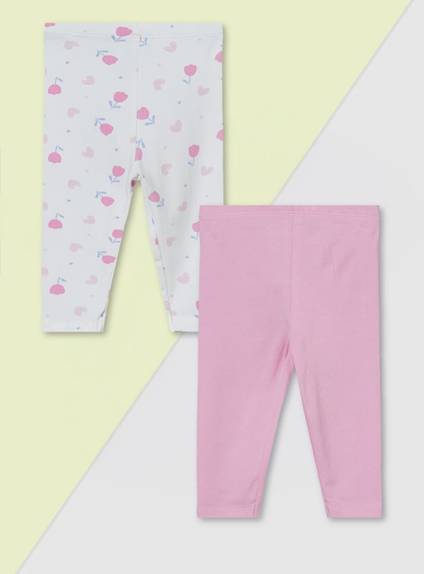Girls Printed Leggings - Pack of 2