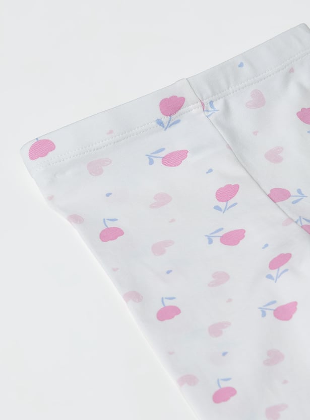 Girls Printed Leggings - Pack of 2