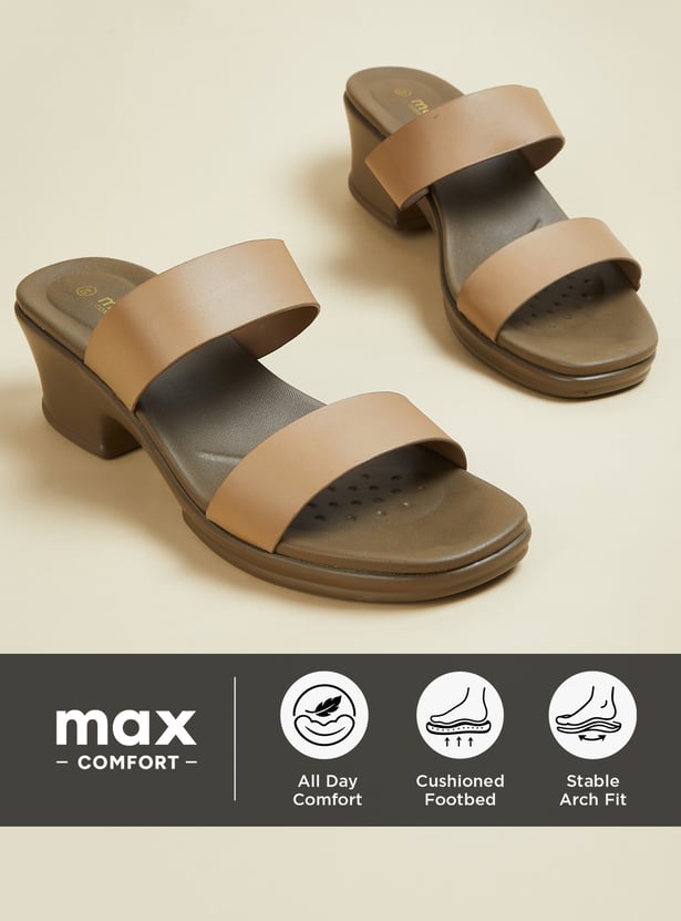 Women Solid Block Heel Sandals