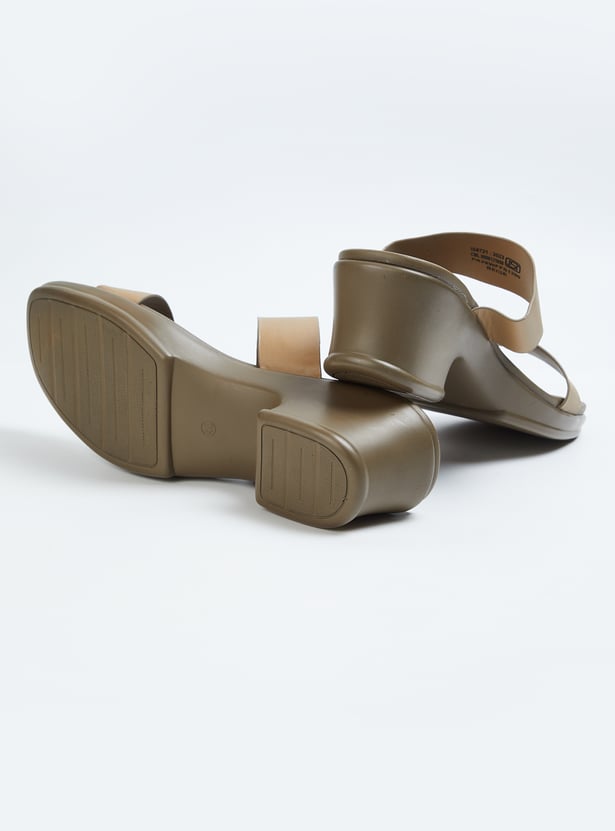 Women Solid Block Heel Sandals