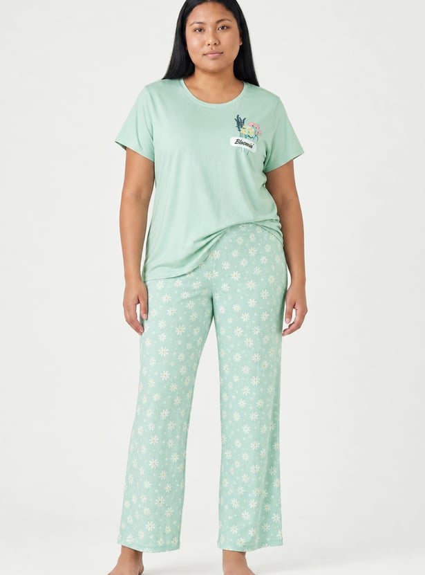 Women Floral Print PJ Set
