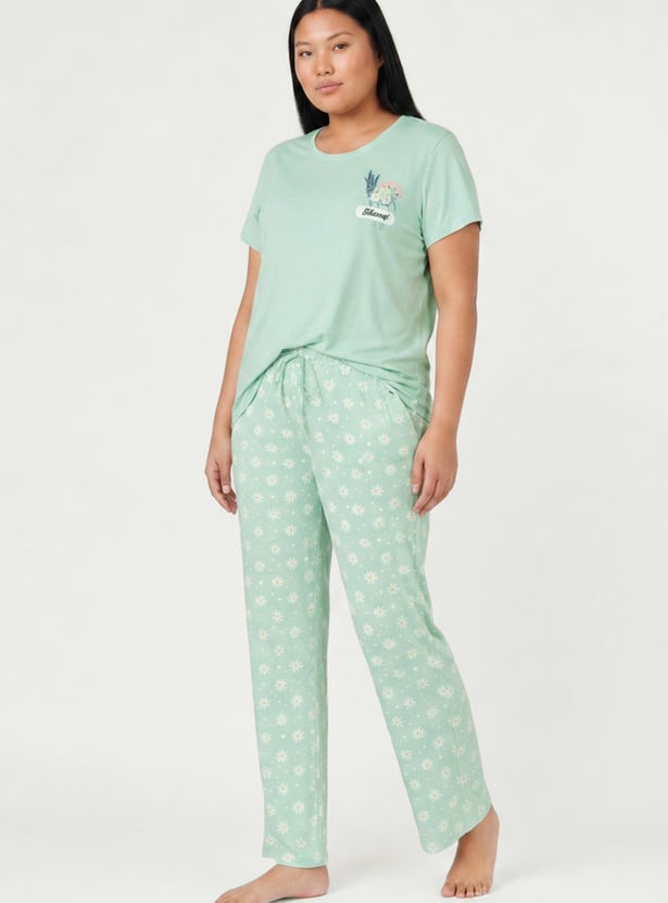 Women Floral Print PJ Set