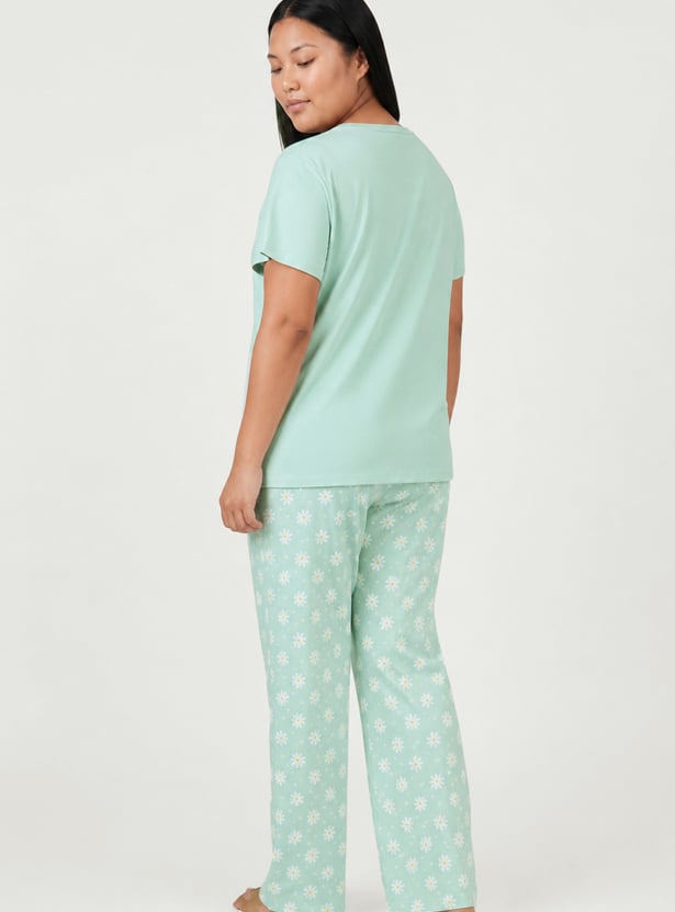 Women Floral Print PJ Set