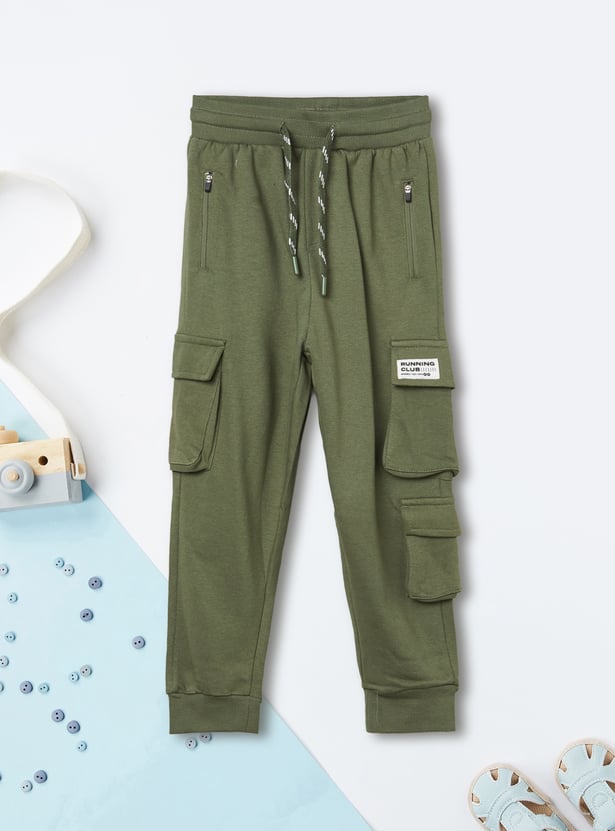 Boys Solid Cargo Joggers