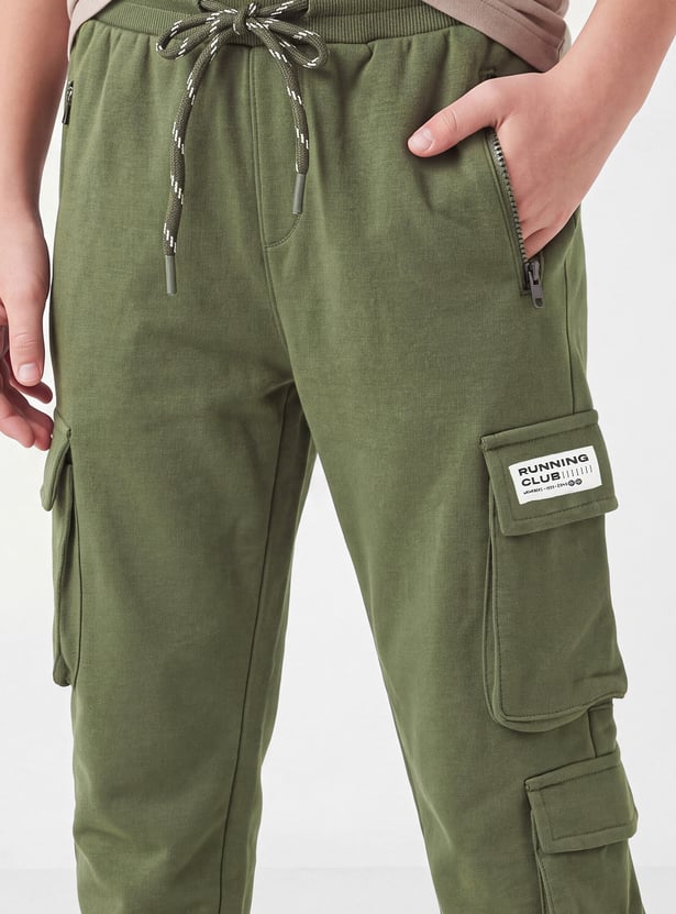 Boys Solid Cargo Joggers