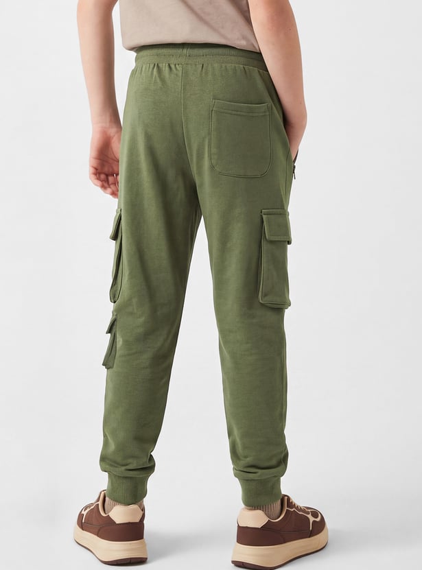 Boys Solid Cargo Joggers
