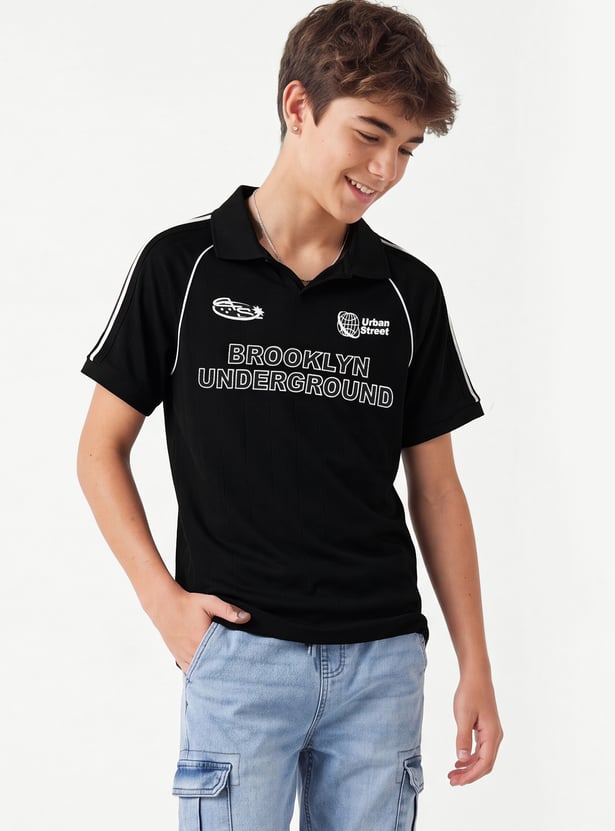 Boys Printed Polo T-shirt