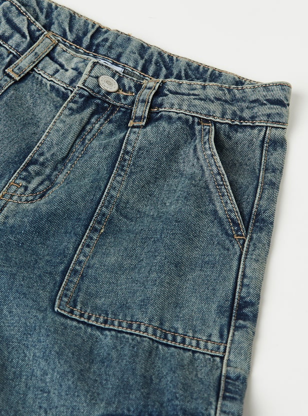 Girls Mid-Rise Cargo Jeans