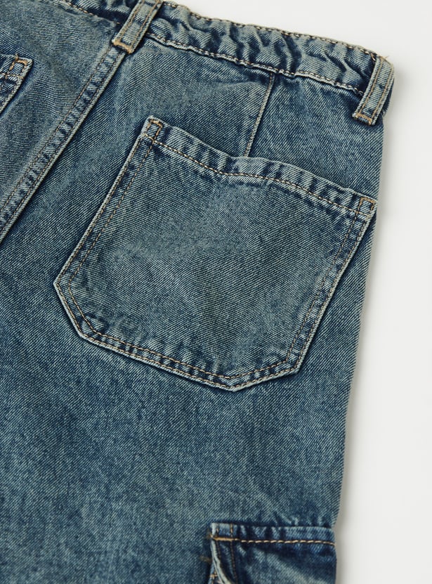 Girls Mid-Rise Cargo Jeans