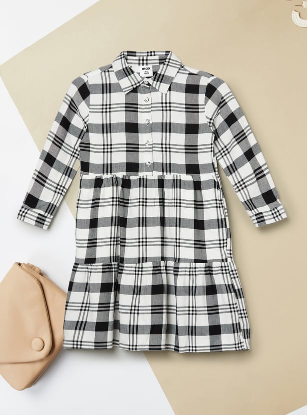 Girls Checked Shirt Dress