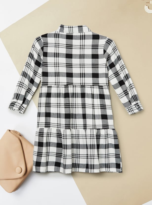 Girls Checked Shirt Dress