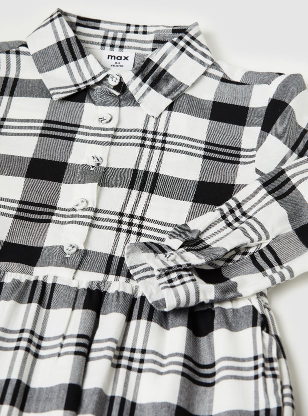 Girls Checked Shirt Dress