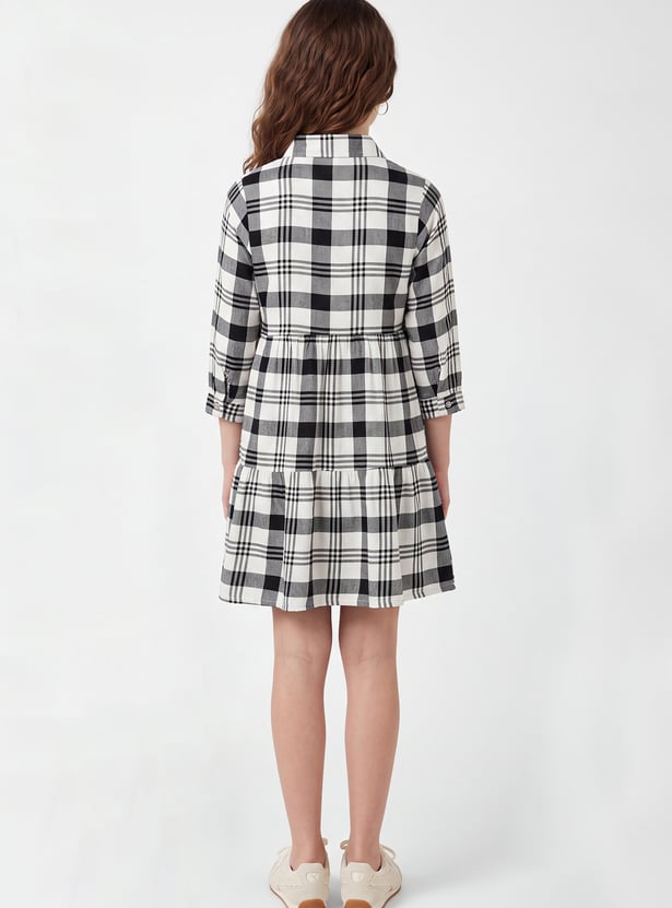 Girls Checked Shirt Dress