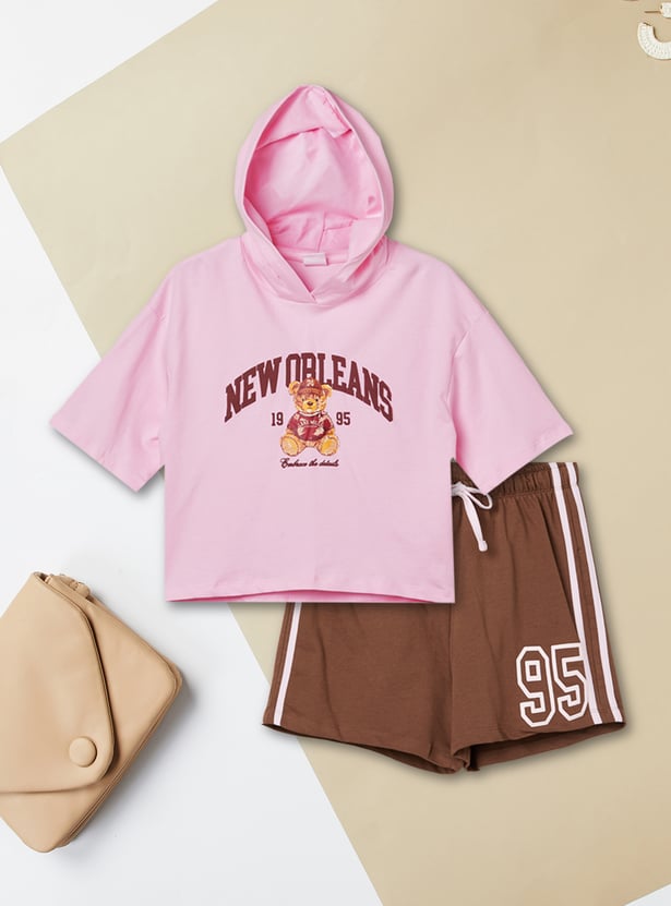 Girls Printed Shorts Set