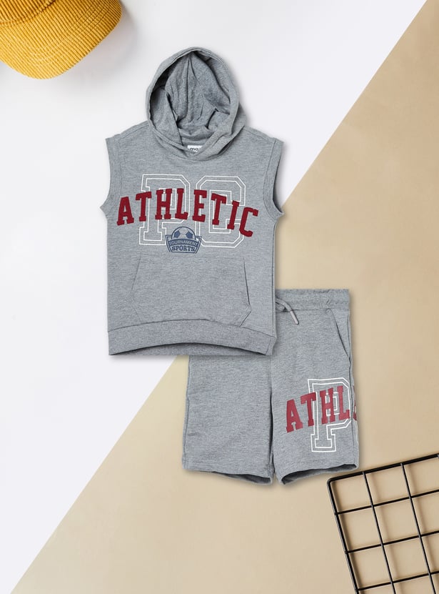Boys Solid Shorts Set