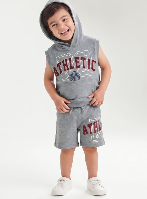 Boys Solid Shorts Set