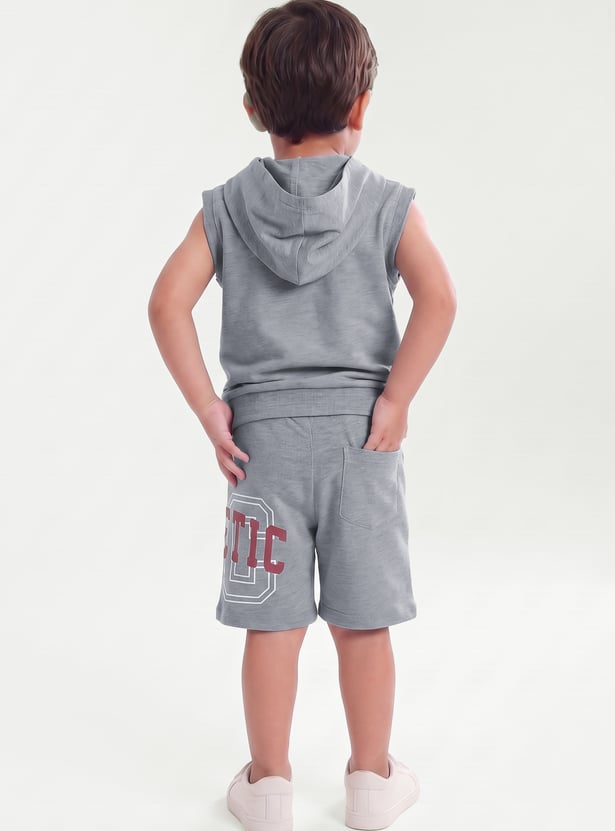 Boys Solid Shorts Set