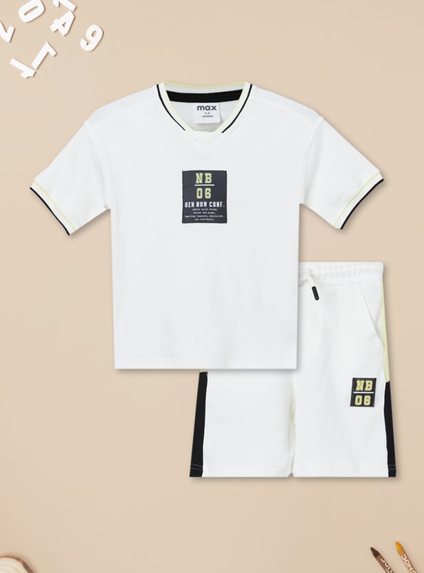 Boys Printed Shorts Set