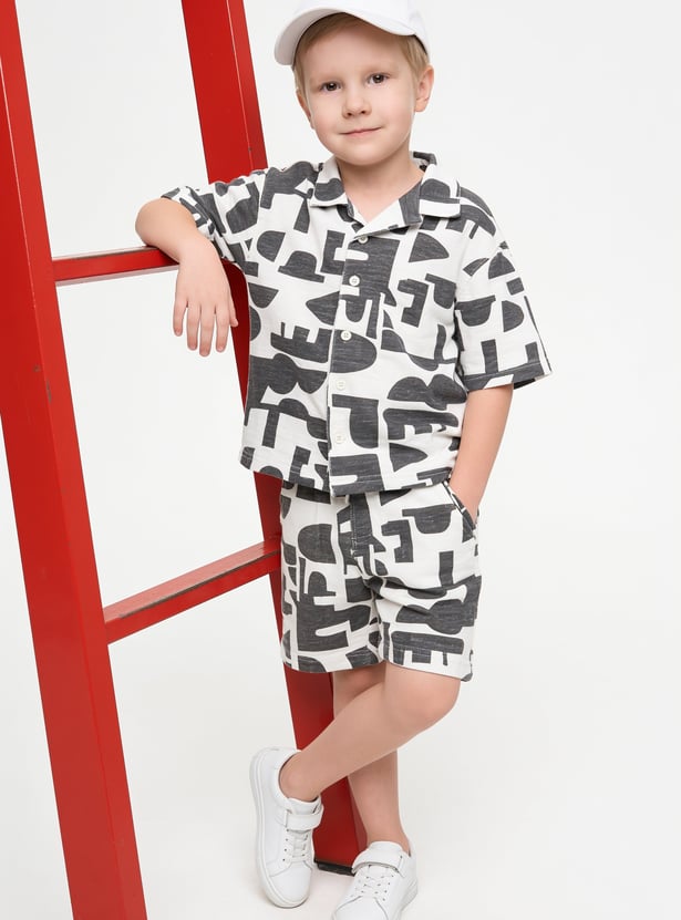 Boys Printed Shirt and Shorts Set