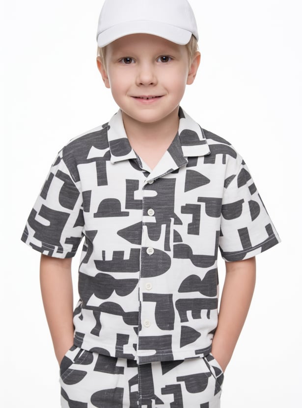 Boys Printed Shirt and Shorts Set