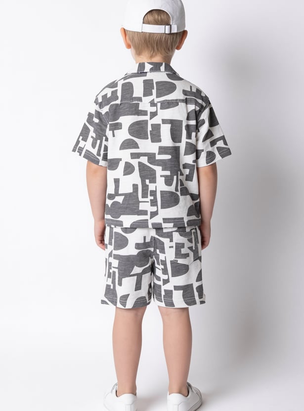 Boys Printed Shirt and Shorts Set