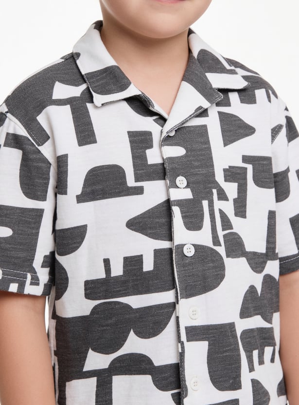 Boys Printed Shirt and Shorts Set
