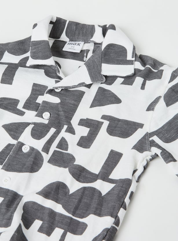 Boys Printed Shirt and Shorts Set