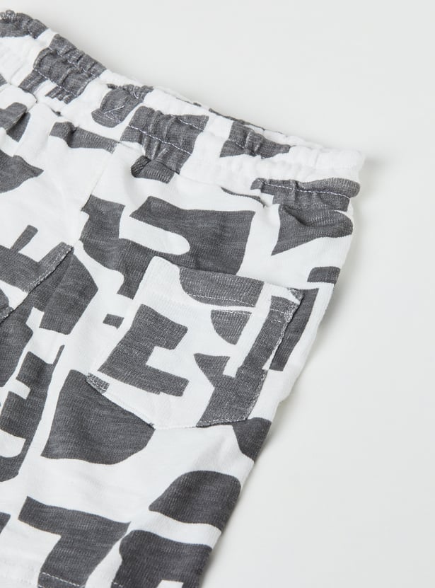 Boys Printed Shirt and Shorts Set