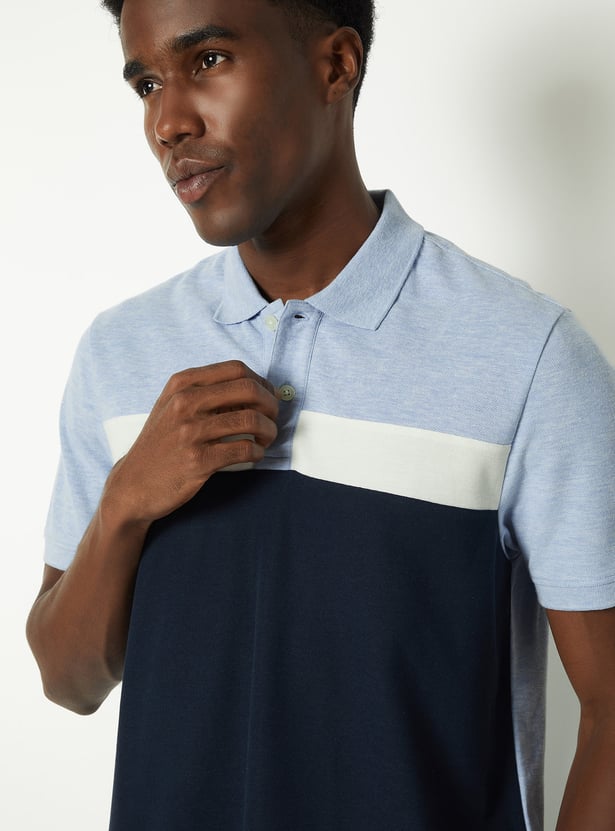 Men Colourblock Regular Fit T-shirt