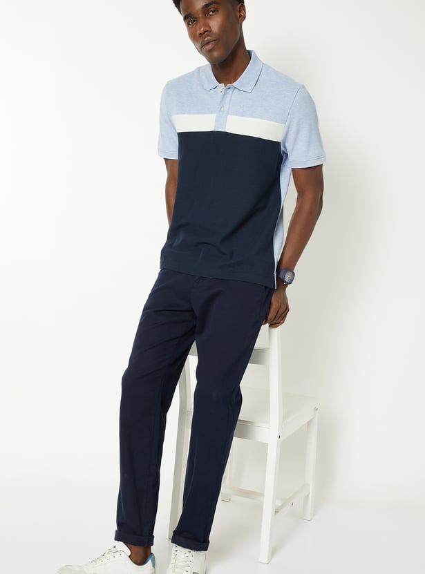 Men Colourblock Regular Fit T-shirt