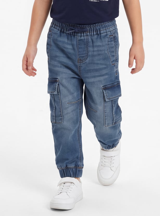 Boys Mid-Wash Cargo Joggers