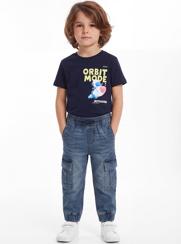 Boys Mid-Wash Cargo Joggers