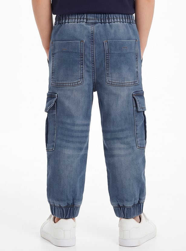 Boys Mid-Wash Cargo Joggers