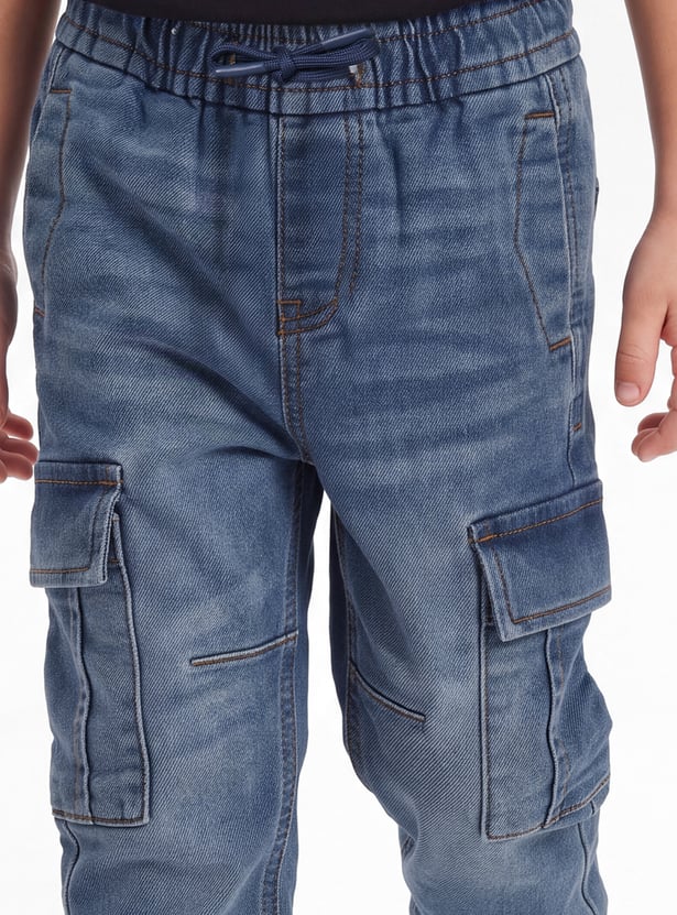 Boys Mid-Wash Cargo Joggers