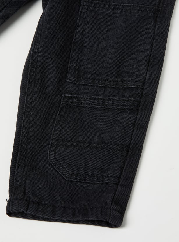 Boys Solid Baggy Fit Jeans