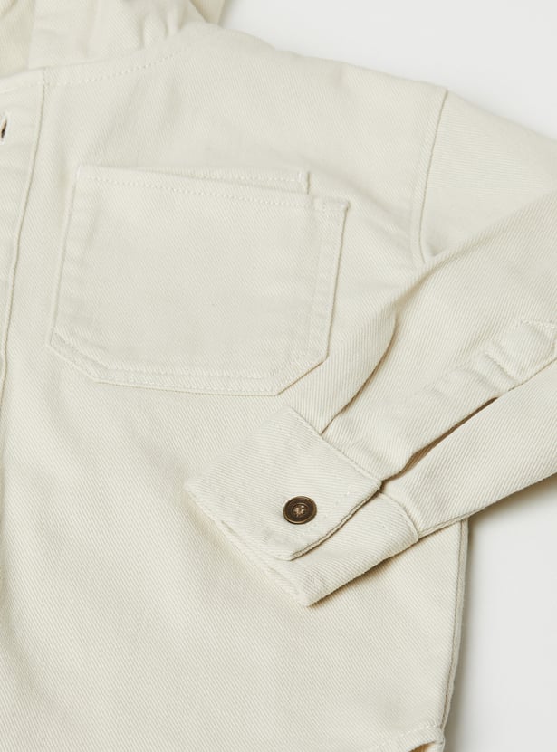 Boys Solid Hooded Shirt