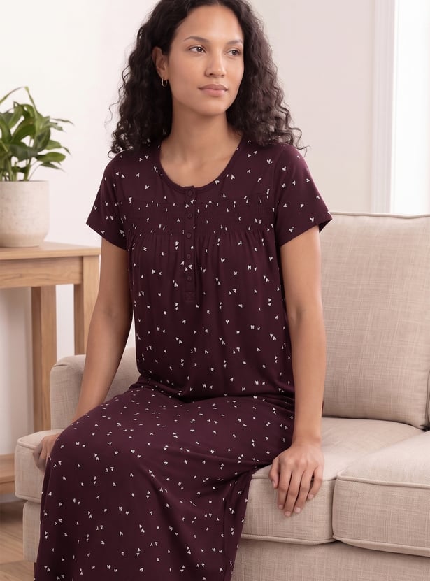 Women Floral Print Nightgown
