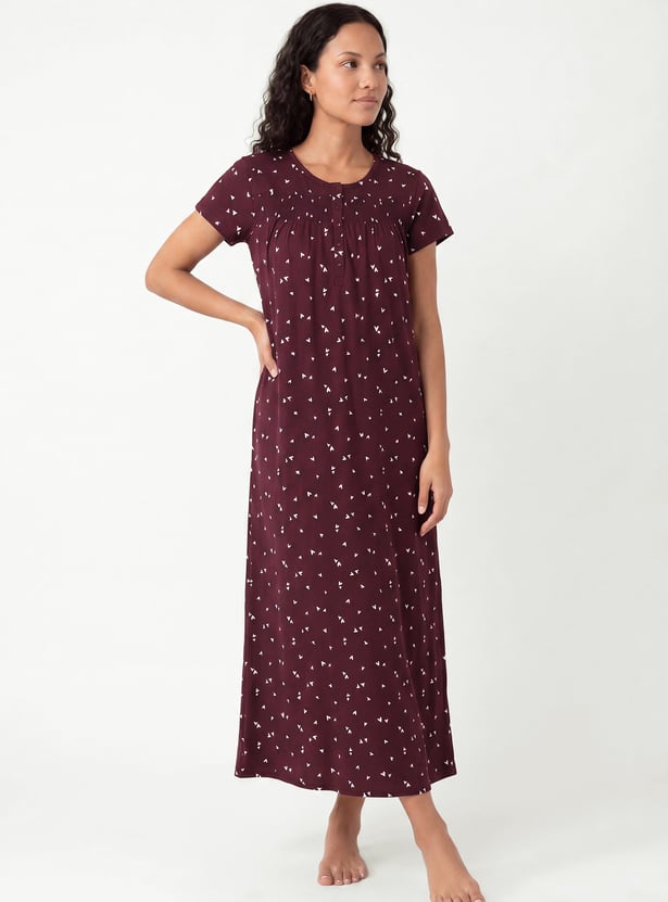 Women Floral Print Nightgown